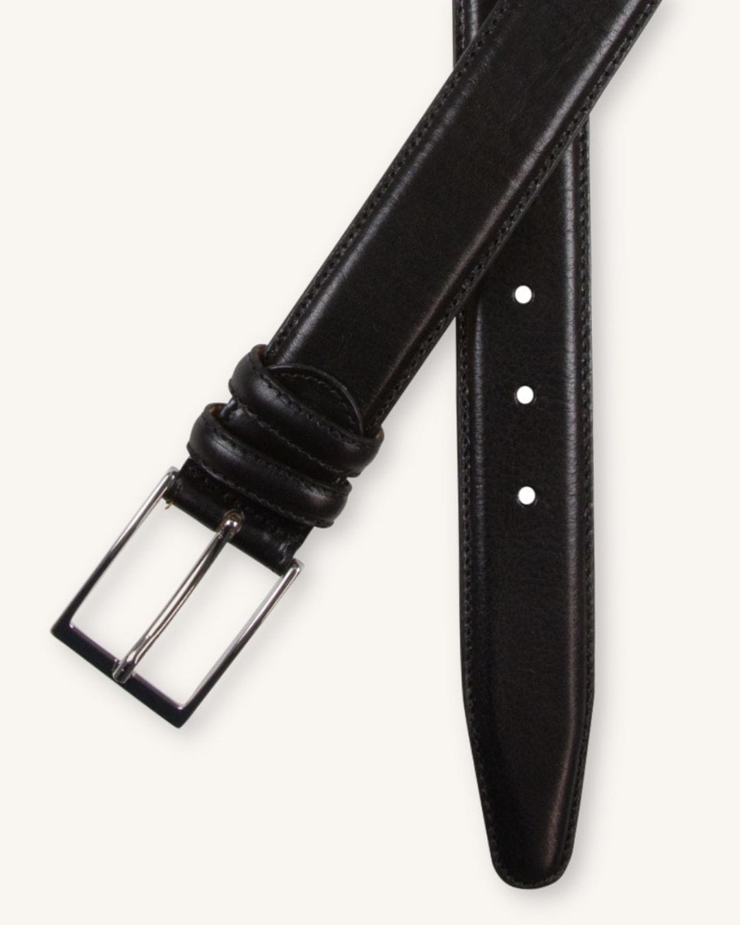 1 PORTIA Black Leather Belt - Billede 1