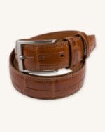 PORTIA Black Croco Leather Belt - Billede 2