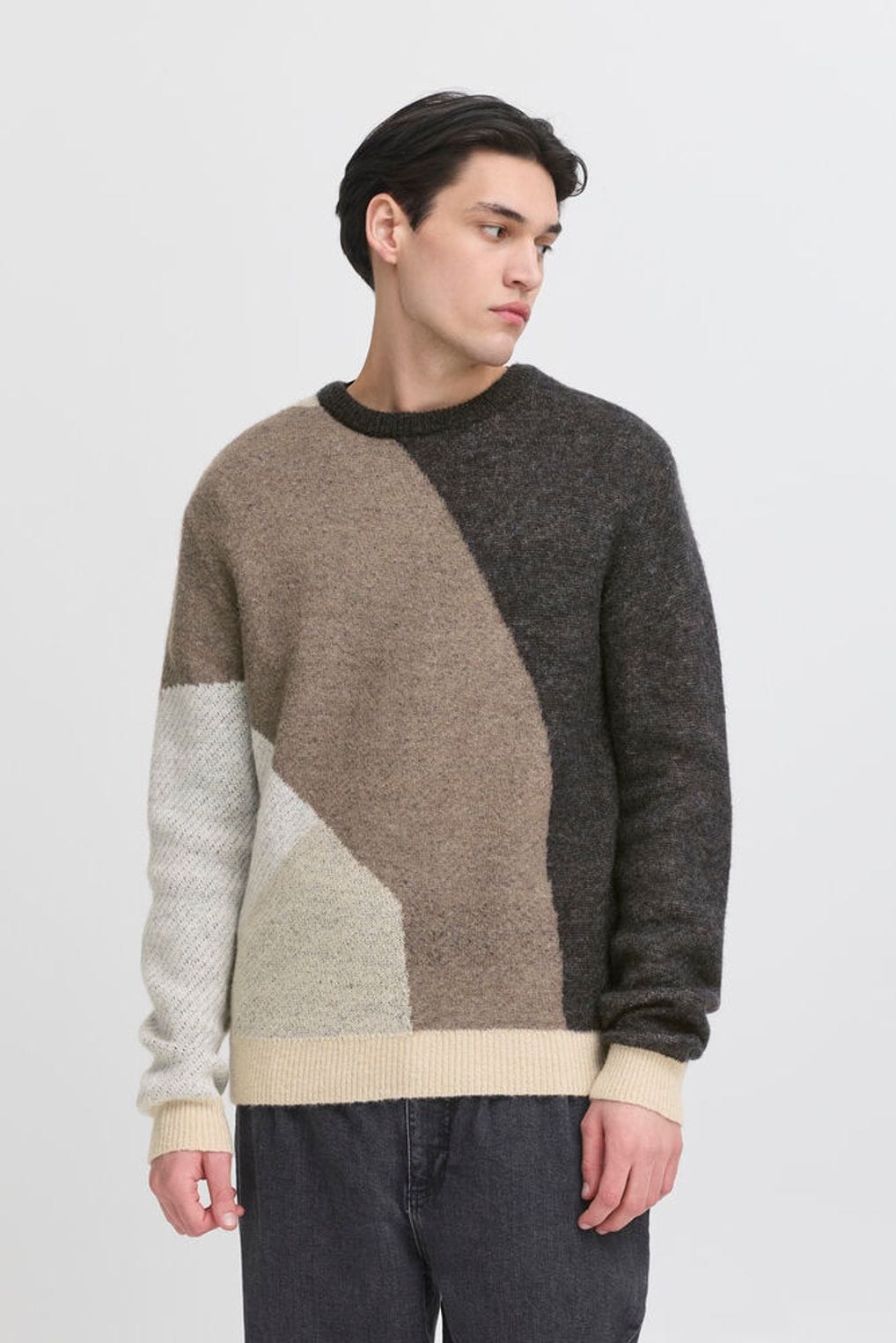 2 Casual Friday CFNOE geometric crew neck knit - Billede 1