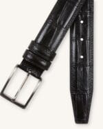 PORTIA Black Croco Leather Belt - Billede 3