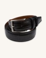 PORTIA Black Croco Leather Belt - Billede 4