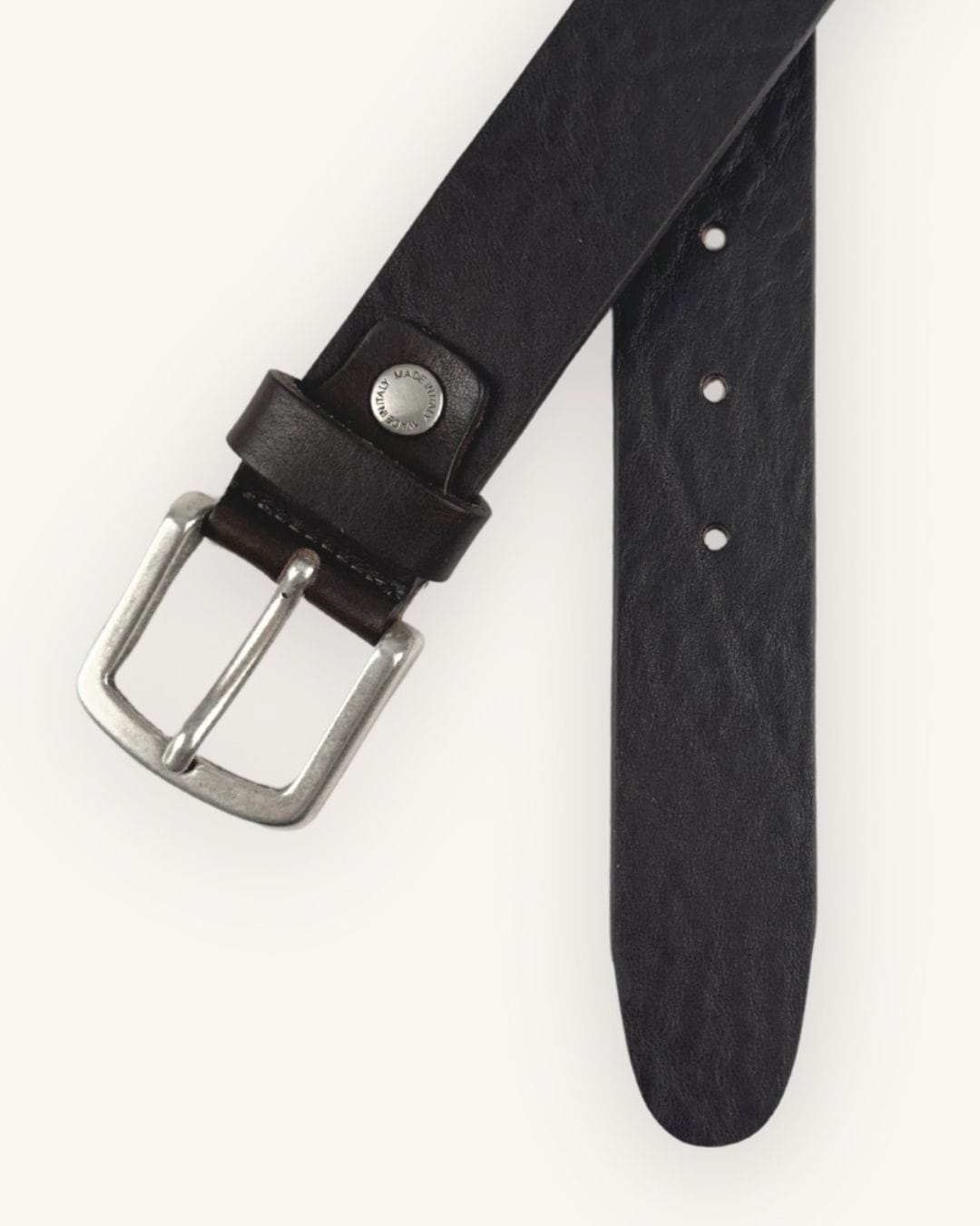 5 PORTIA Black Full Grain Leather Belt - Billede 1