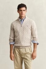 GANT COTTON CABLE HALF ZIP
