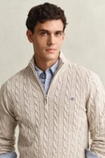 GANT COTTON CABLE HALF ZIP - Billede 2