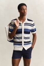 GANT STRIPED TEXTURE POLO