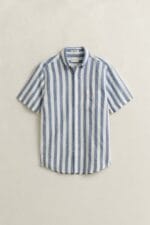 GANT REG COTTON LINEN STRIPE SS SHIRT - Billede 5