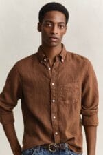 GANT REG GMNT DYED LINEN SHIRT - Billede 2