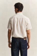 GANT REG COTTON LINEN STRIPE SS SHIRT - Billede 4