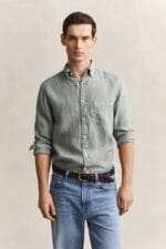 GANT REG GMNT DYED LINEN SHIRT - Billede 5