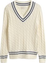 GANT COTTON CABLE V-NECK - Billede 5