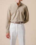 PORTIA Taupe Leather Belt