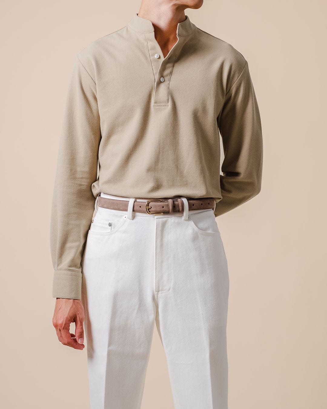 FCIP-20236542 PORTIA Taupe Leather Belt - Billede 1
