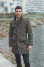 Gino Marcello Mens wool coat modern fit
