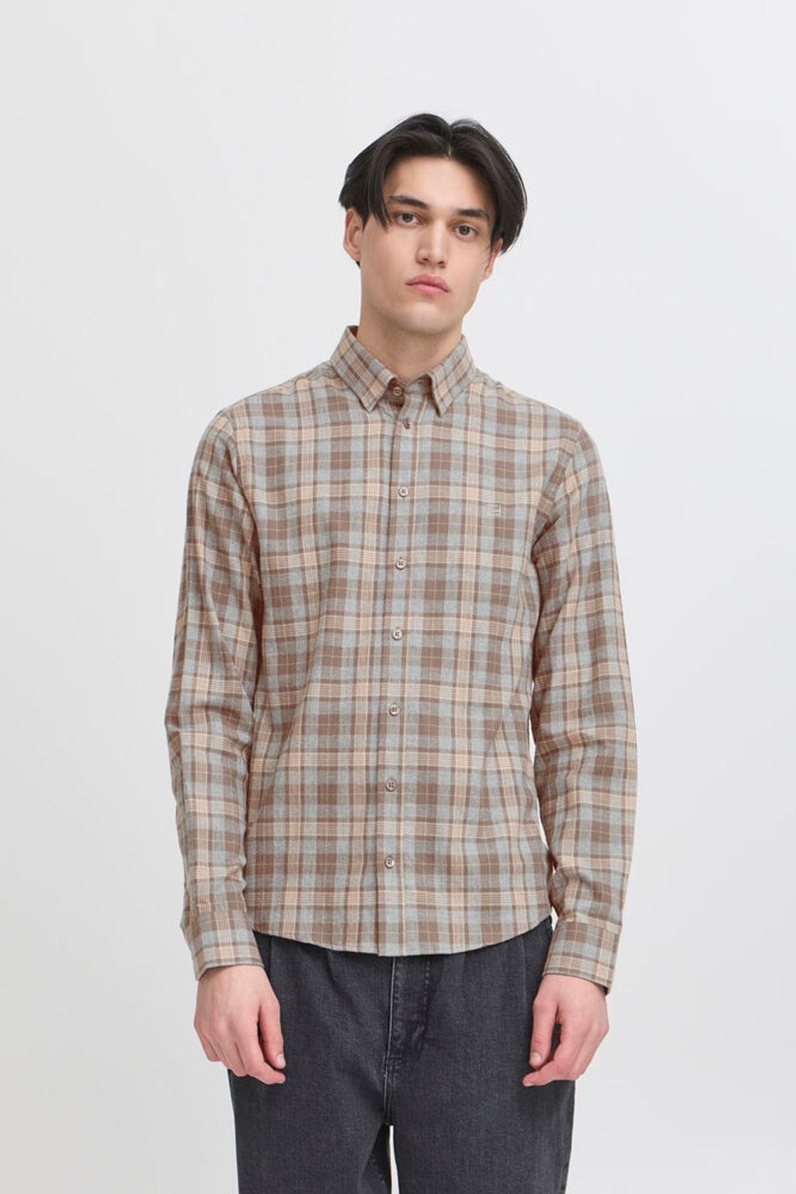 anton3 Casual Friday CFANTONS 0159 checked brushed shirt - Billede 1
