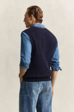 GANT LAMBSWOOL CABLE VEST - Billede 4