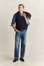GANT LAMBSWOOL CABLE VEST - Billede 3